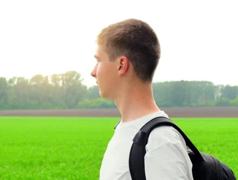 Young Man in the Field Foto stock