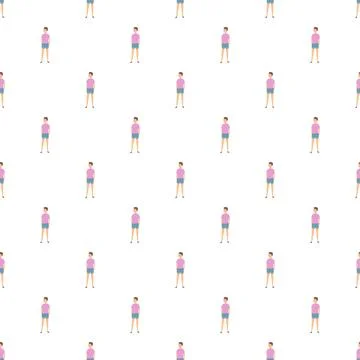 Young man flat style character cartoon pattern Stock Illustration