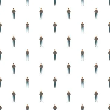 Young man flat style seamless pattern Stock Illustration