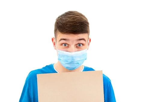 Young Man with a Flu Mask Stock Photos