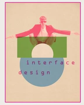 Young man, freelancer, interface designer working on creature of website visual Stock Photos