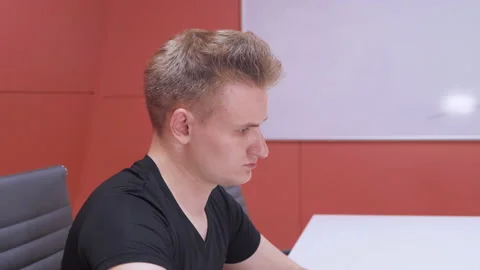 Young Man Freelancer Using Laptop Online Working From Office In Internet Stock Footage 141662460