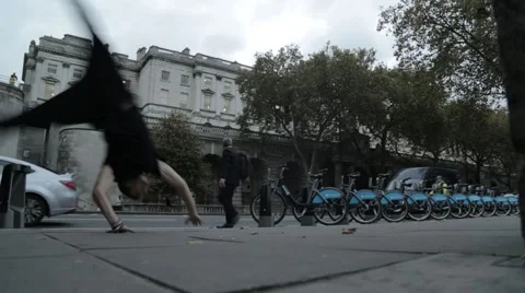 Young Man Front Flips/Somersaults  Stock Footage 50300609