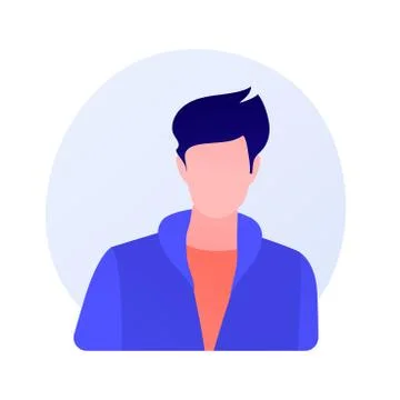 Young man full face portrait vector concept metaphor Stock Illustration
