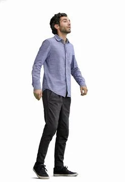 Young man in full growth. isolated on white background profile Stock Photos