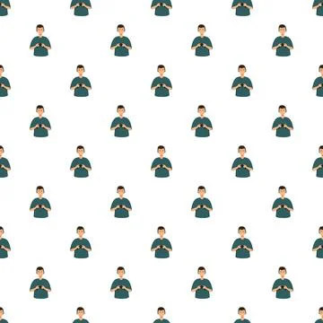 Young man gamer playing video game repeat pattern Illustrazione stock