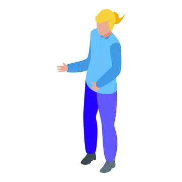 Young man gesturing with hand isometric icon Stock Illustration
