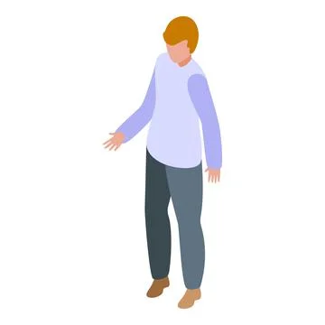 Young man gesturing with hand is talking to someone Stock Illustration