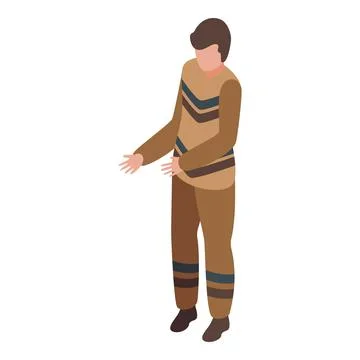 Young man gesturing with hands isometric icon vector illustration Stock Illustration