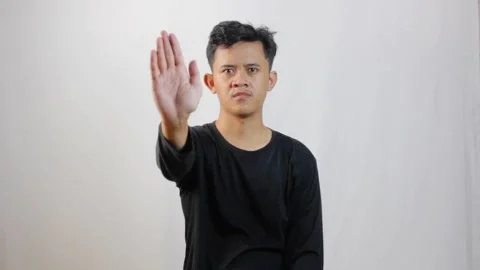 Young man gesturing stop Stock Footage 319367111