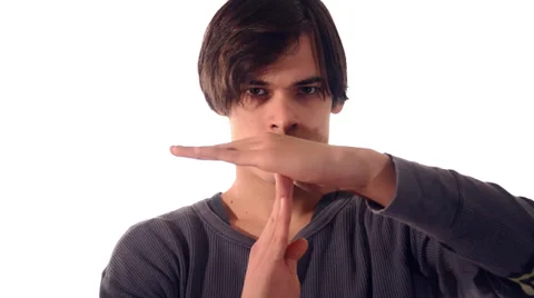 Young man gesturing time out sign Stockbeeldmateriaal 30051151