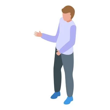 Young man gesturing while explaining something Illustrazione stock