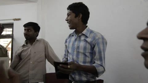 A young man gets checked for leprosy at a pop up clinic in southern Nepal Stock Footage 252368282