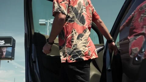 Young man gets out expensive car Stock-Footage 144888806
