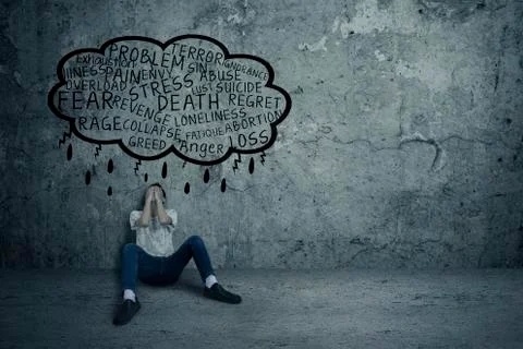 Young man getting frustrated Illustrazione stock