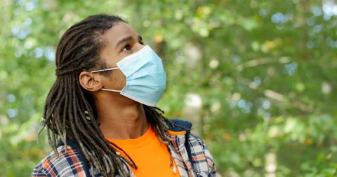Young Man Getting Outside Social Distance Activity During COVID-19 Pandemic Stock Footage 142234813
