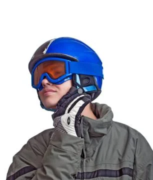 Young Man Getting Ready To Ski Stock Photos