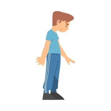 Young Man Giving Command or Order to His Pet Vector Illustration Stock Illustration