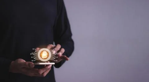 Young man hand using smartphone mobile to trade cryptocurrencies online, In.. Stock Photos
