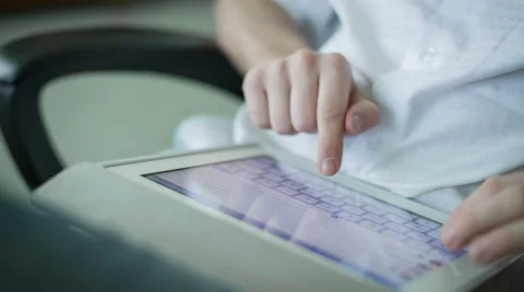 Young Man Hands Are Typing On The Tablet 動画素材 36196172