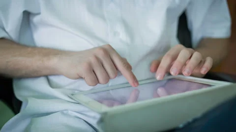 Young Man Hands Are Typing On The  PC Stock Footage 36196359