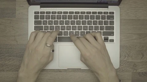 Young man hands using notebook on a table, 4k footage shot in 24fps Stock Footage 89532981