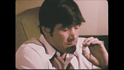 A young man has a conversation about bad choices and drugs with his imaginary Video stock 101905512