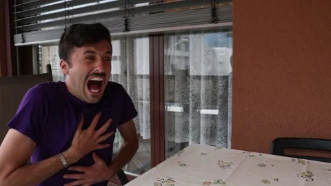 Young Man having Heart Attack Stock Footage 157238668