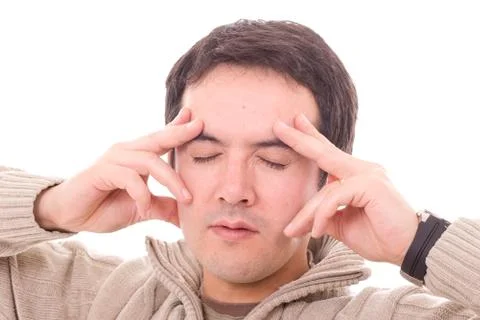 Young man with headache Stock Photos