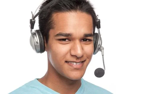 Young Man With Headset. Stock Photos