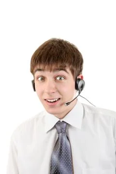 Young Man with Headset Stock Photos