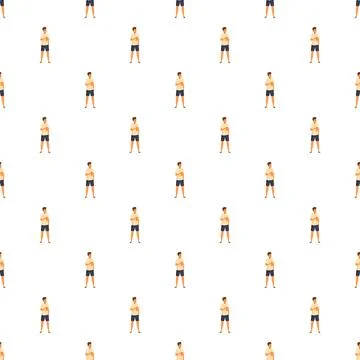 Young man holding beer repeating seamless pattern Stock Illustration