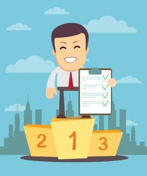 Young Man Holding a Document Stock Illustration