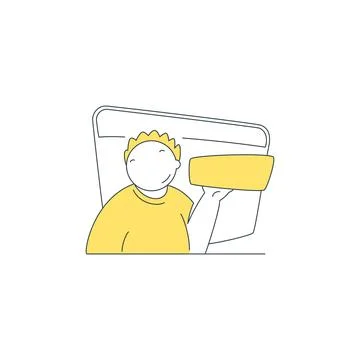 A Young Man Holding A Folder For A Creative Project Vector Illustration Stock Illustration