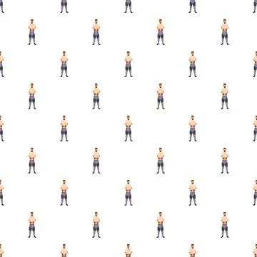 Young man illustration repeating seamless pattern design 스톡 일러스트