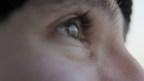 A Young Man Inquisitively Looking Around, Extreme Close-up Stock Footage 307706519