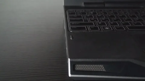 Young Man Inserting Memory Card In Laptop, Technology, Information, Data, Side Video stock 36802014
