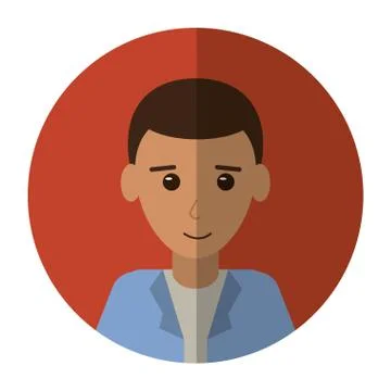 Young man with jacket portrait modern shadow Stock Illustration