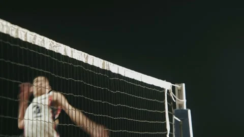 A Young Man Jumping And Playing Volleyball Stock Footage 219661325