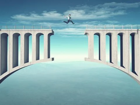 Young man jumping Illustrazione stock