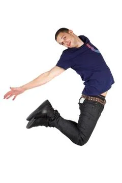 Young man jumping. Stock Photos