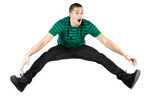 Young man jumping. Stock Photos