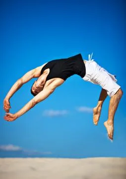 Young man jumping 스톡 사진