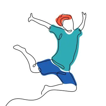 Young man jumping vector illustration Stock Illustration
