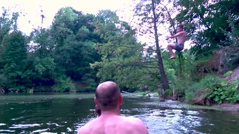 A young man jumps Video stock 281716991