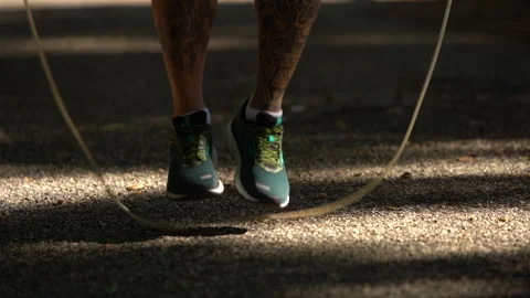 Young man jumps rope Stock-Footage 147731199