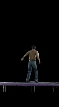 Young Man Jumps on Trampoline Stock Footage 79819