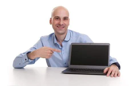 Young man with a laptop Stock Photos