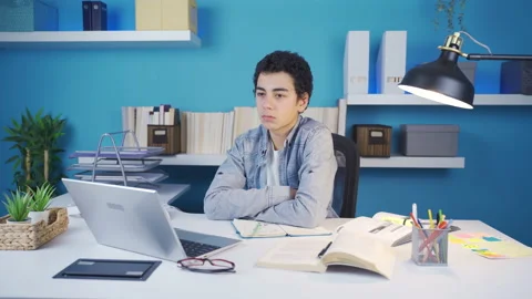 Young man looking around sluggish, unhappy and thoughtful. Stock-Footage 233285618