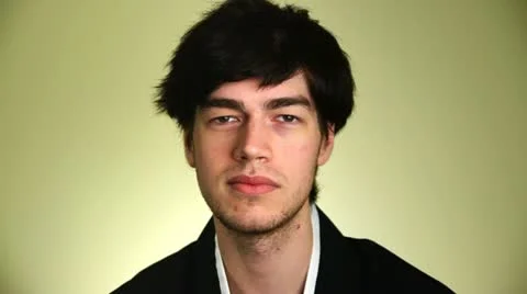 Young Man Looking to Camera Portrait Stock Footage